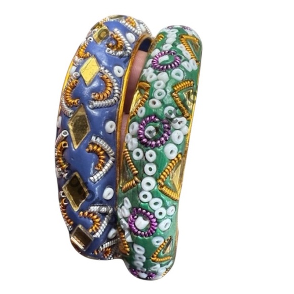 Jewelry - Ladies hand beaded bracelets made in India, very colorful very good condition